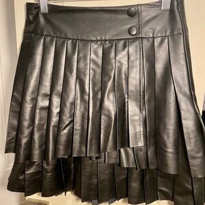 Anthropologie Maeve Faux Leather Pleated Mini Skirt size 14US